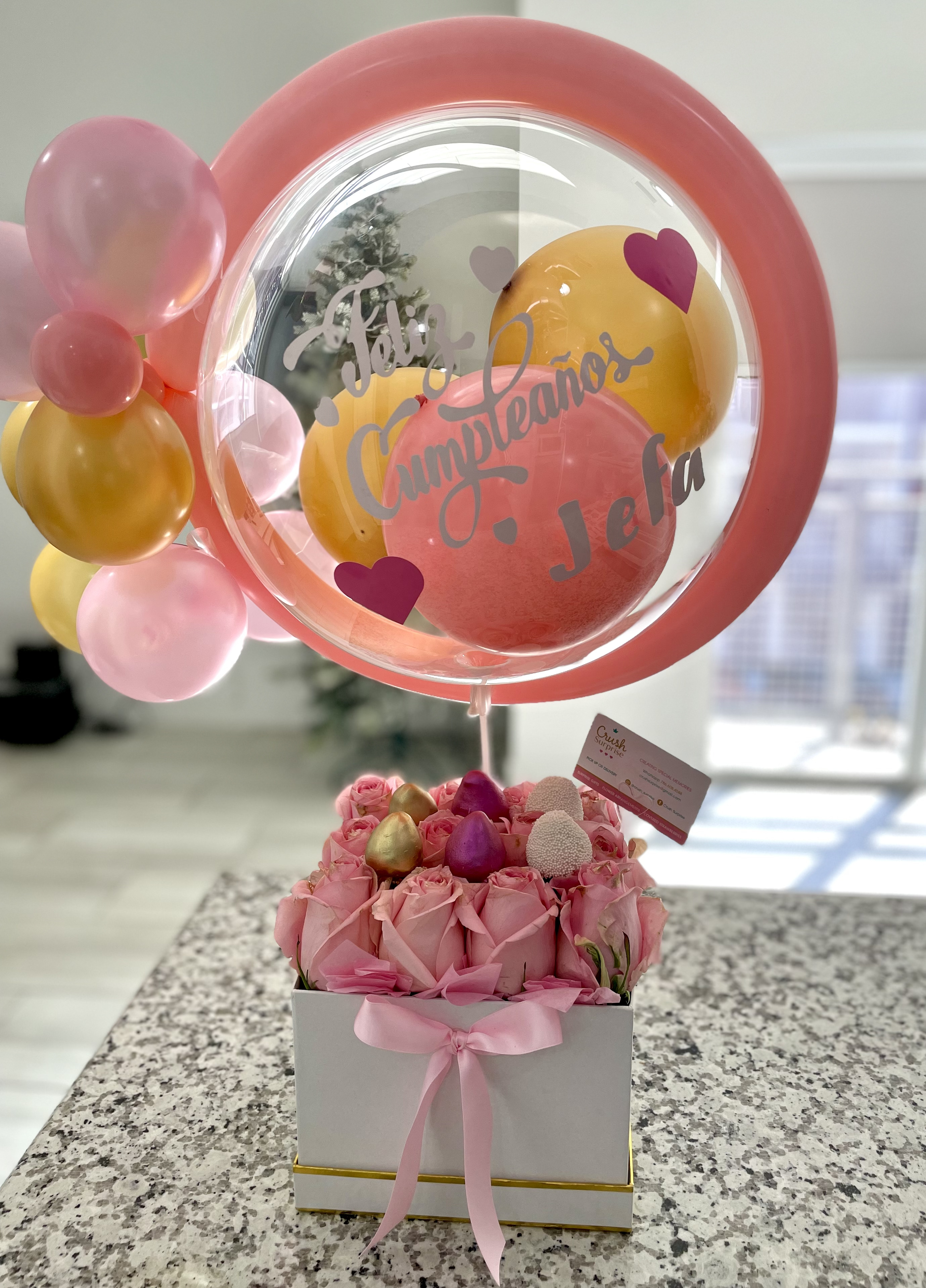 Birthday Rose Box + Ballon